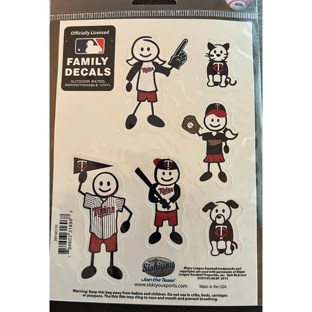 Minnesota Twins Outdoor‎ Rated Vinyl Family Decals MLB Licensed Baseball